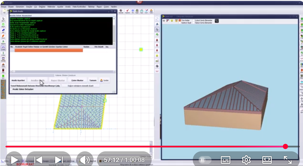 StatiCAD V9+ ile yamuk bir bina üzerinde ahşap çatı oluşturulması